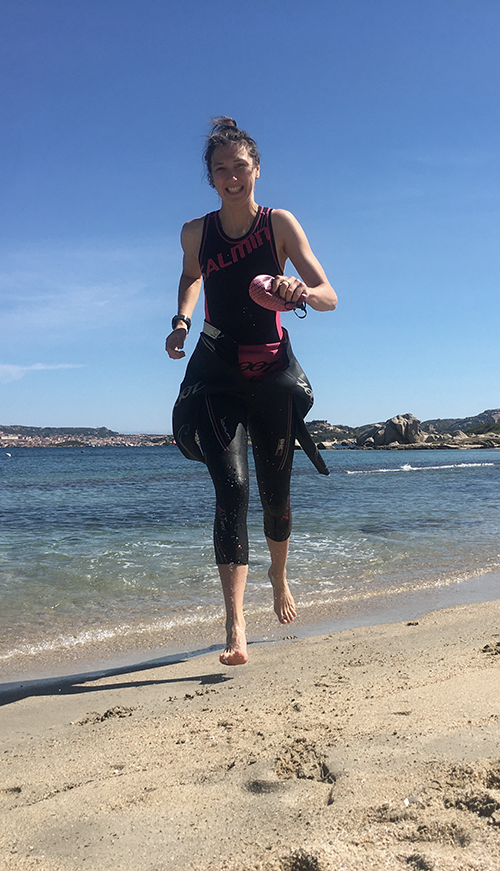 running with wetsuit